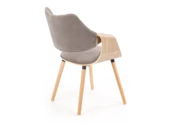Silla MELO de diseño retro en roble claro y gris