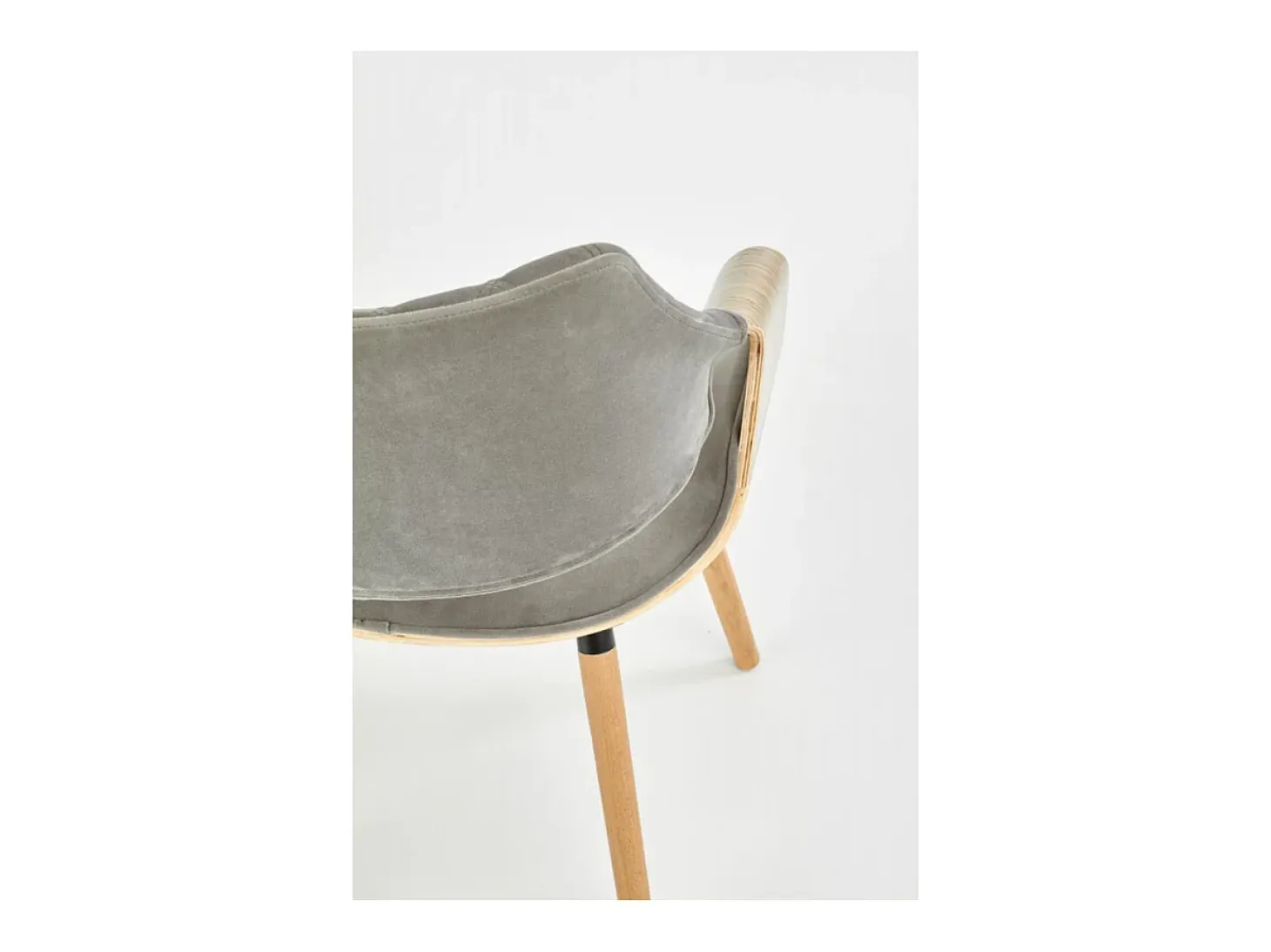 Silla MELO de diseño retro en roble claro y gris