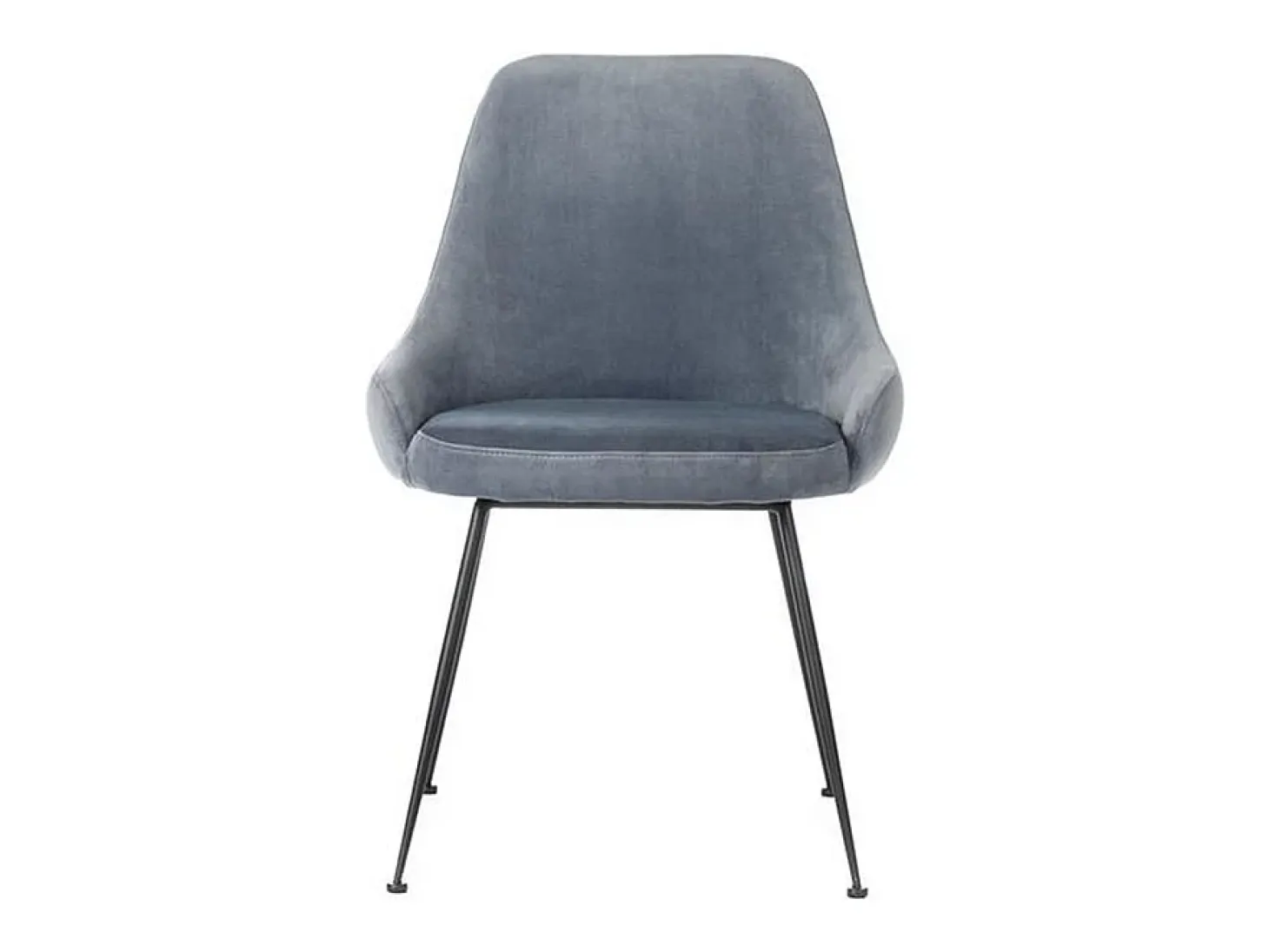 Silla moderna acolchada "Alyssa" efecto terciopelo gris agua 49,5x48,5 cm 80h
