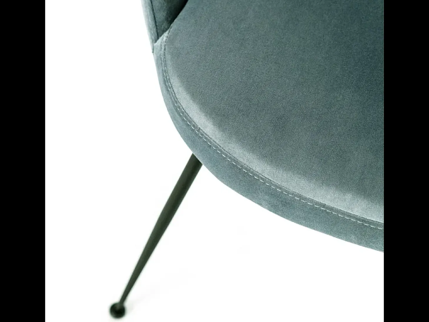 Silla moderna acolchada "Alyssa" con efecto terciopelo aguamarina, 49,5x48,5 cm, 80 cm de alto