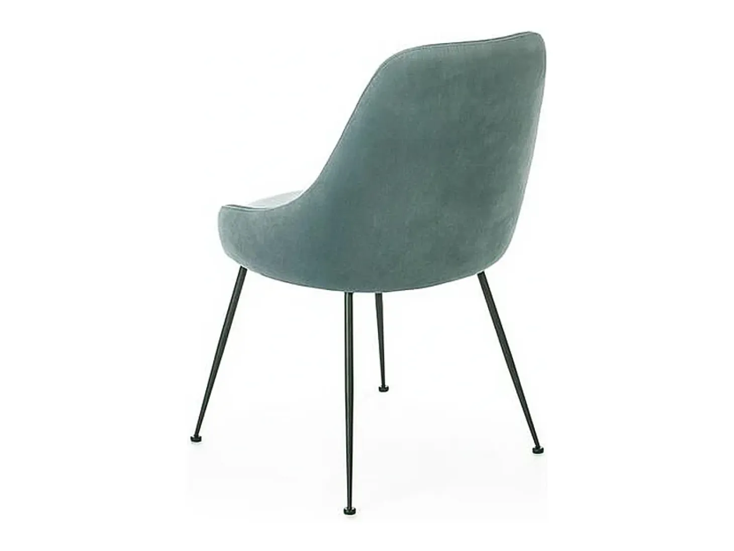 Silla moderna acolchada "Alyssa" con efecto terciopelo aguamarina, 49,5x48,5 cm, 80 cm de alto
