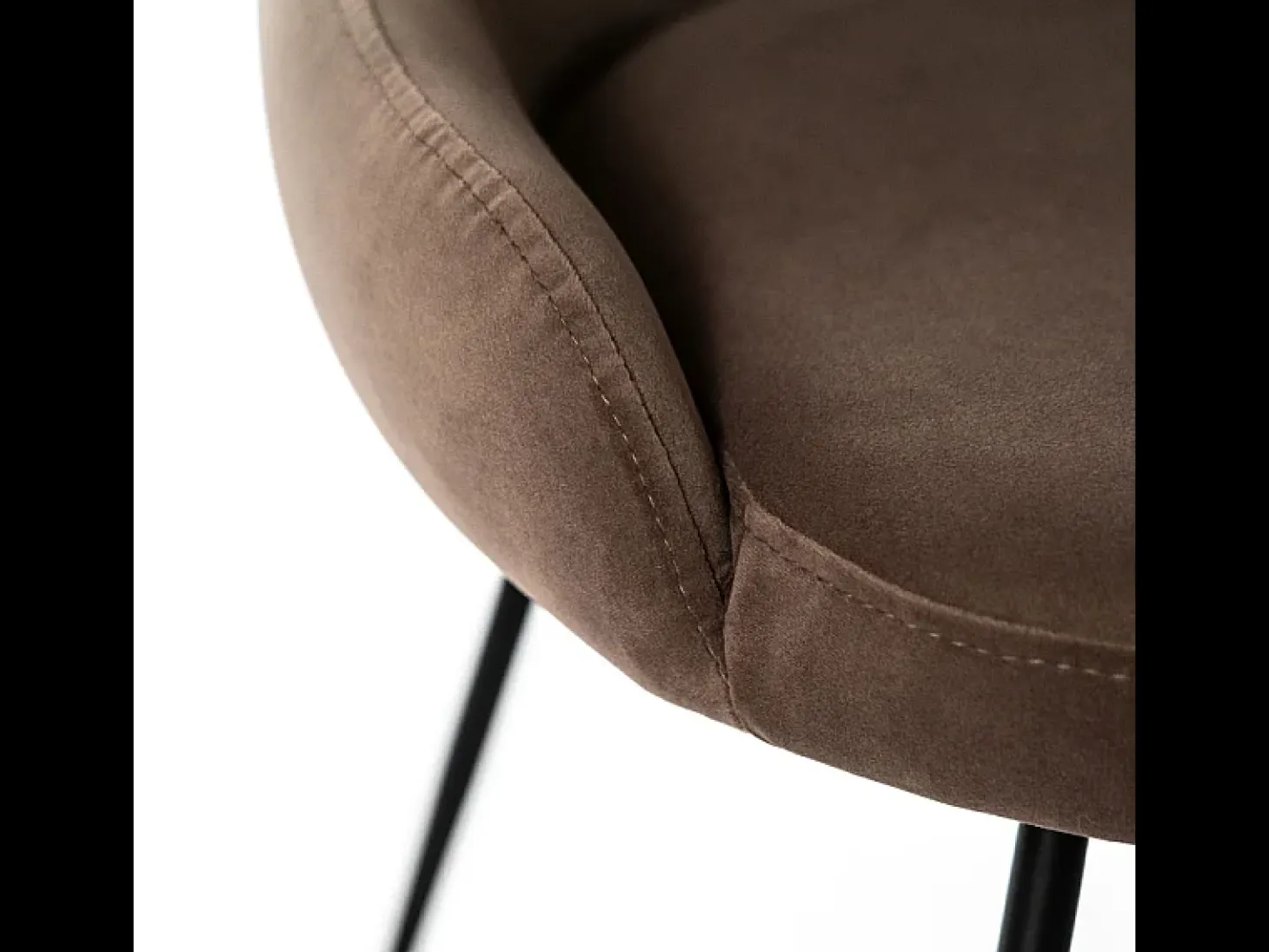 Silla moderna acolchada "Alyssa" efecto terciopelo marrón cm 49,5x48,5 80h