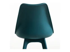 Silla moderna Arko de polipropileno y cojín de asiento de piel sintética azul pato