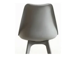 Silla moderna Arko de polipropileno y cojín de asiento de piel sintética gris claro
