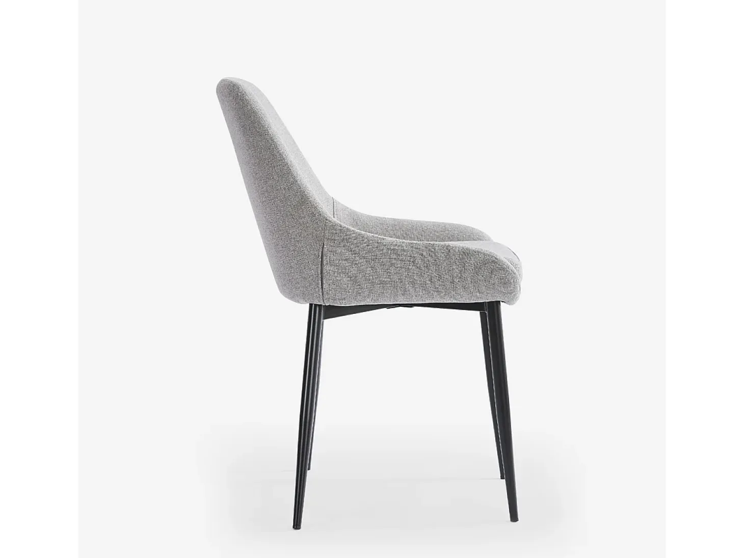 Silla moderna de cocina de tela con patas de metal color negro Piros - Gris