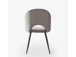Silla moderna de terciopelo y acolchada para salón-comedor y cocina Zarda - Beige
