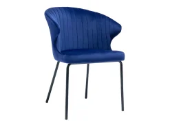 Silla moderna en terciopelo azul oscuro REQUIEM