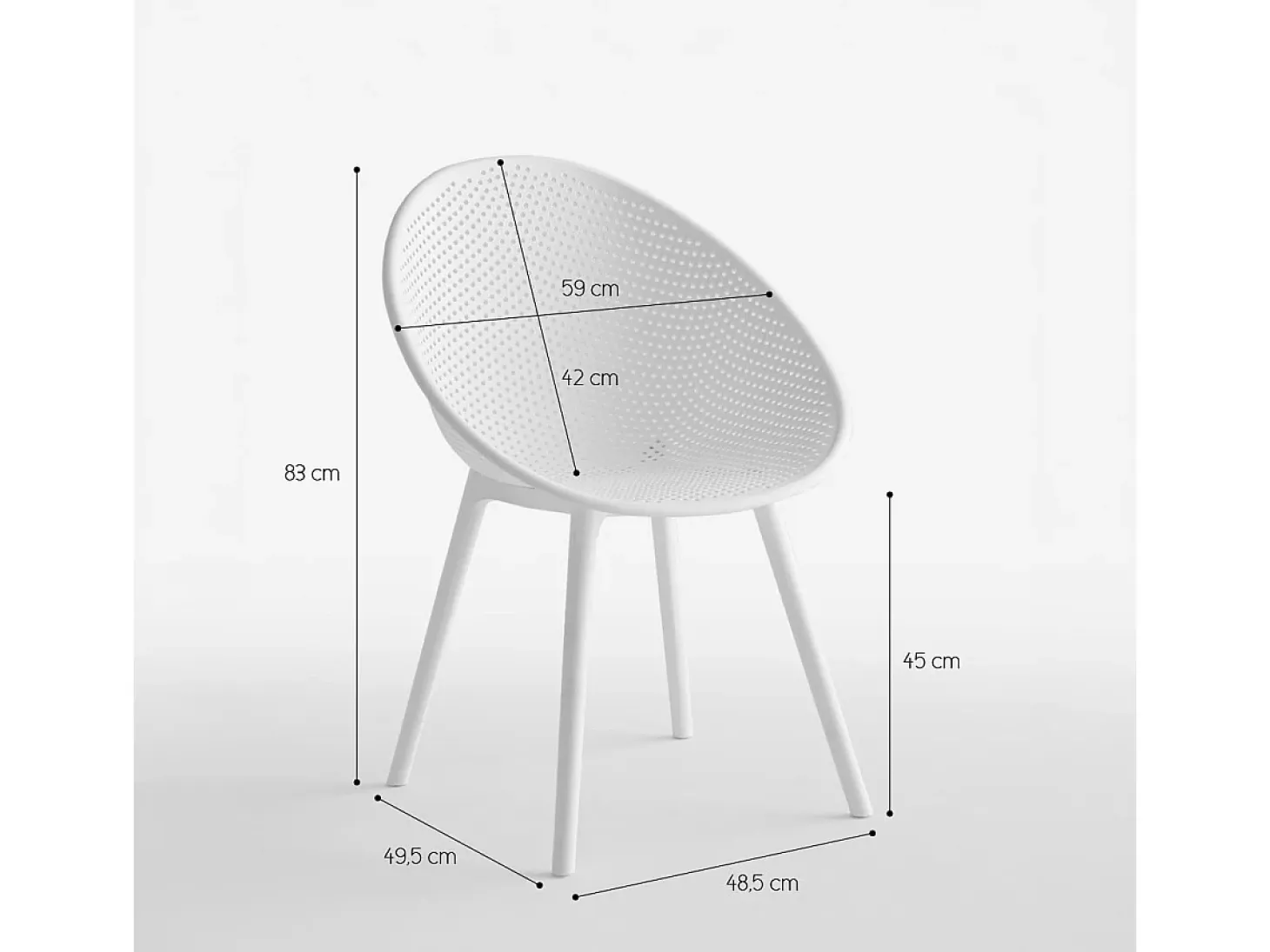Silla moderna para bar al aire libre jardín cocina comedor Arielle - Amarillo