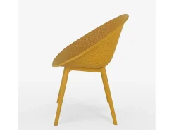 Silla moderna para bar al aire libre jardín cocina comedor Arielle - Amarillo