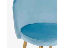Silla moderna terciopelo cocina comedor sala patas doradas Bert - Azul