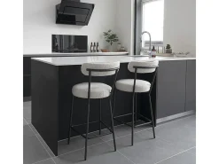 Silla Monte Carlo Tela Beige y Piedra, Cómoda y Duradera
