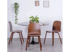 Silla nórdica de diseño en madera de nogal - Hut - Nogal