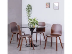Silla nórdica de diseño en madera de nogal - Hut - Nogal