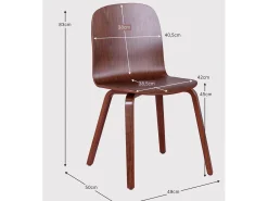 Silla nórdica de diseño en madera de nogal - Hut - Nogal