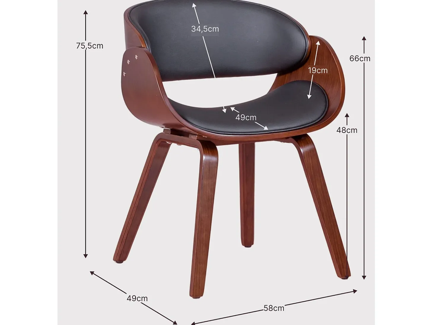 Silla nórdica de madera clara de arce con cojín de polipiel - Burrow S - Blanco