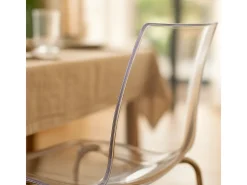 Silla para bar y cocina con soporte de acero apilable Lollipop Grand Soleil - Transparente