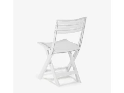 Silla plegable de jardín compacta de polipropileno blanco y negro Closy - Blanco