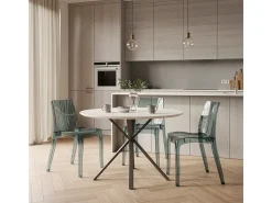 Silla policarbonato transparente apilable Bar cafetería Dune Grand Soleil - Transparente Antracita Negro