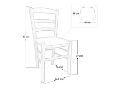 Silla rústica de madera de nogal oscuro con asiento acolchado marrón