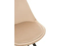 Silla Serano de metal y textil beige L 55 cm