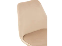 Silla Serano de metal y textil beige L 55 cm