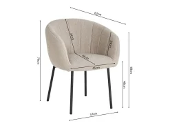 Silla SEVILLA Tela rizada color Arena, dimensiones H79 x L57 x P62, ideal para tu cocina o comedor.