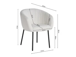 Silla SEVILLE Tela rizada blanca, dimensiones H79 x L57 x P62, ideal para tu cocina o comedor.