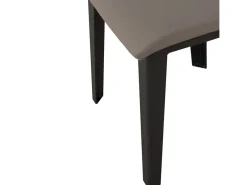 Silla Sofy moderna de piel sintética y patas de metal antracita-Color Marrón claro