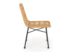 Silla SOLO de ratán sintético con patas de acero negro