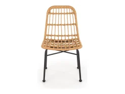 Silla SOLO de ratán sintético con patas de acero negro
