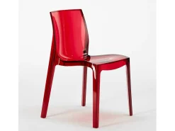Silla transparentes cocina bar Femme Fatale Grand Soleil Diseño policarbonato - Rojo Transparente