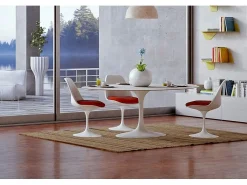Silla Tulda en fibra de vidrio blanca - Cómoda y duradera-Color Azul marino