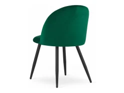 Silla Valora BELLO, terciopelo verde, patas de metal negro
