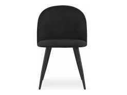 Silla Valora BELLO, terciopelo negro, patas metálicas, juego de 2