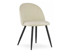 Silla Valora BELLO, terciopelo beige, patas de metal negro (x4)