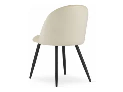 Silla Valora BELLO, terciopelo beige, patas de metal negro (x4)