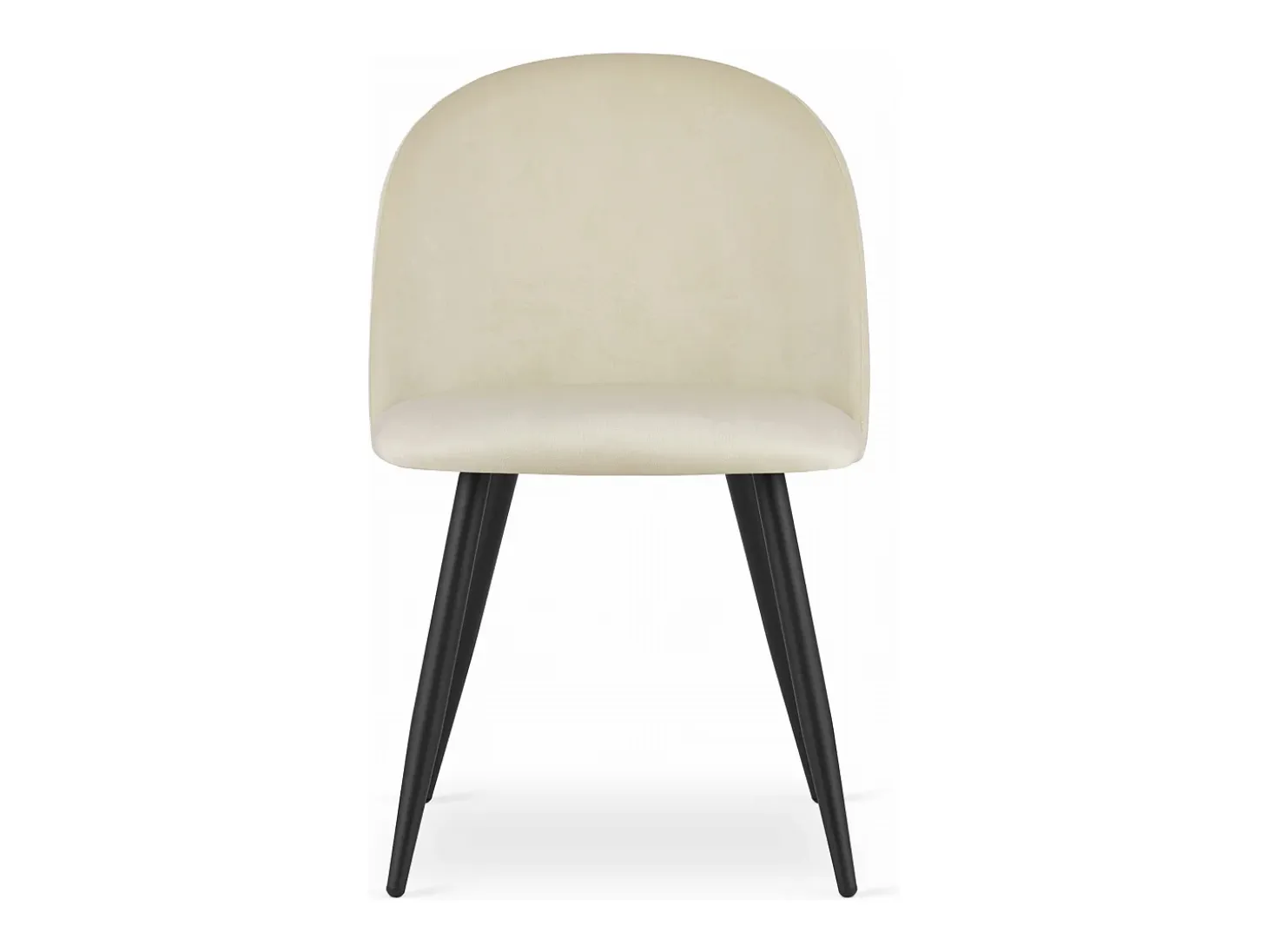 Silla Valora BELLO, terciopelo beige, patas de metal negro (x4)