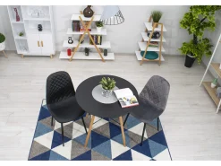 Silla Valora DAPI, terciopelo gris oscuro, diseño moderno (x3)