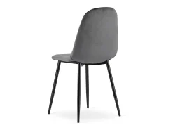 Silla Valora DAPI, terciopelo gris oscuro, diseño moderno (x3)