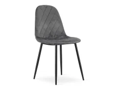 Silla Valora DAPI, terciopelo gris oscuro, diseño moderno (x3)