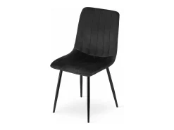 Silla Valora JEWA de terciopelo negro, diseño ergonómico para sala de estar (x4)