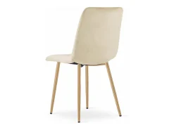Silla Valora JEWA de terciopelo beige claro con patas de madera