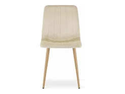 Silla Valora JEWA de terciopelo beige claro con patas de madera