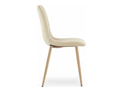 Silla Valora JEWA de terciopelo beige claro con patas de madera