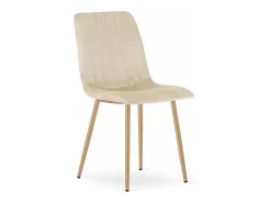 Silla Valora JEWA, terciopelo beige claro, patas color madera (x3)