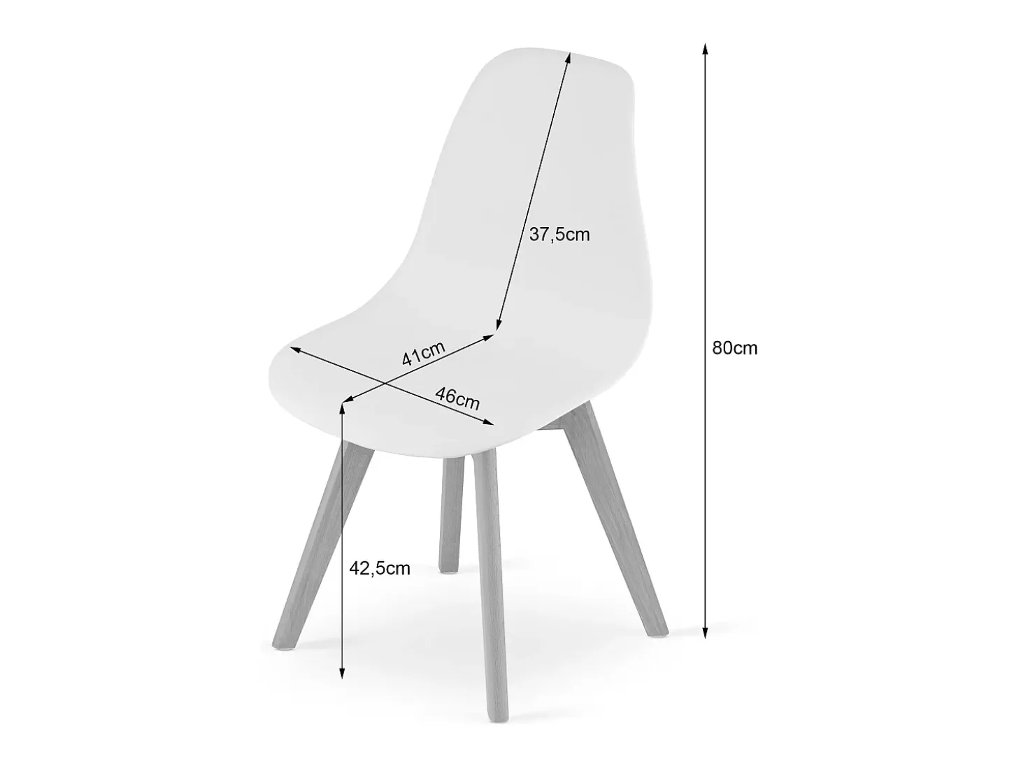 Silla Valora KITO ergonómica con patas de madera gris para sala de estar