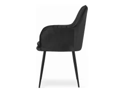 Silla Valora LUGO, tapizada en terciopelo negro, patas metálicas (x2)