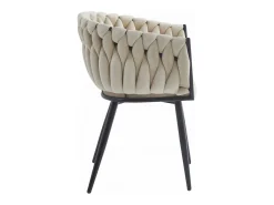 Silla Valora MAYAN de terciopelo beige con patas negras