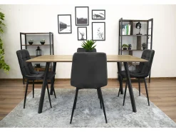 Silla Valora PYRA de terciopelo negro, diseño moderno para sala de estar (x2)