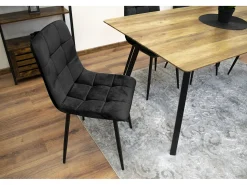 Silla Valora PYRA de terciopelo negro, diseño moderno para sala de estar (x2)